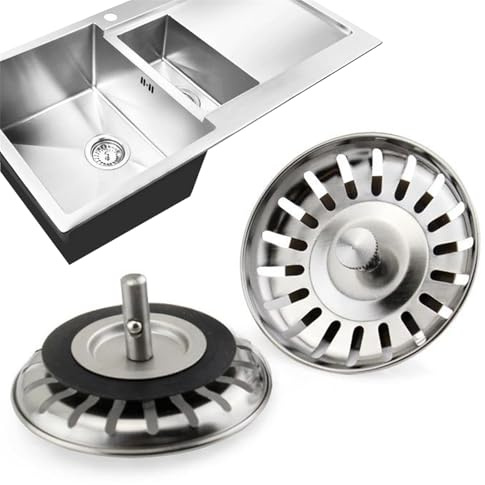JSTHHTT - Juego de 2 tapones para fregadero de cocina, 80 mm, cesta para desagüe de cocina, filtro de fregadero universal, fregadero de cocina, filtro, colador de cocina, mejor para drenaje y
