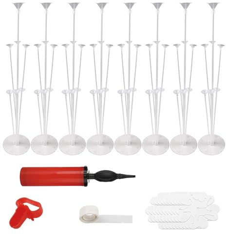 8 Sets of Balloon Stand Kits 70cm Height Reuseable Table Balloon Stand