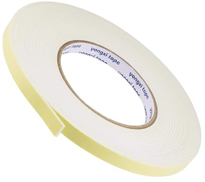 MACHSWON Double-Sided Foam Tape 10mm Wide 1.5mm Thick 8m/26.25ft Long, Self-Adhesive EVA Weatherproof Tape for Window, Door Insulation & Automotive Soundproofing