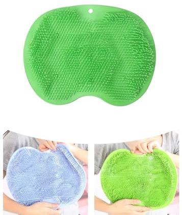 RQzaufania Brosse à Pieds Pour Douche, Tapis de Massage Nettoyant Pour Pieds Avec Aspiration Antidérapante, Nettoie, Exfolie, Masse Vos Pieds Sans Se Pencher (Vert) (Vert)