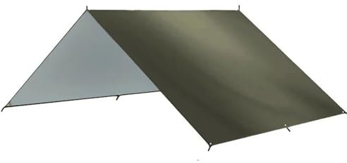 Toldo De Lluvia Lona de Acampada, Tienda Impermeable, toldo turístico, Sombra, Dosel de jardín, sombrilla de Playa, Refugio Solar al Aire Libre para LeñA, Muebles(Olive Green,3 * 5m)