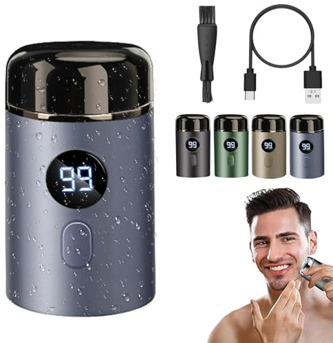 Easy Trim Pro 2.0, Easy Trim Rasierer, Mini Rasoir Electrique Homme, Mini Rasoir électrique Portable, Easy Trim Rasoir Partie Intime, Étanche Wet & Dry sans Fil avec Écran LED (Bleu)