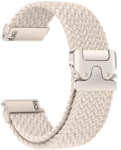 RUIMAYA Flätat band, 22 mm snabbfrigörande klockarmband mjuk nylonrem med justeringsspänne kompatibelt andningsbart med de flesta smartklockor och klassiska armbandsur, stjärnljus