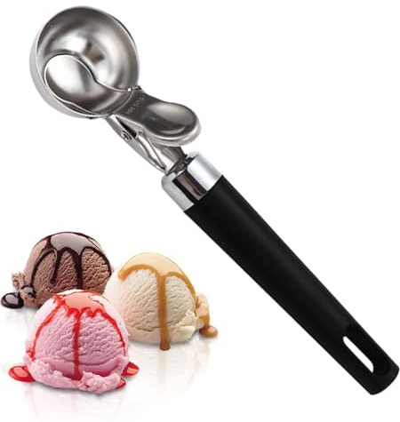 Cuchara para porciones de, cuchara de helado con revestimiento antiadherente, mango ergonómico fácil de agarrar para cocinas, panaderías, confitería, postres, fiestas