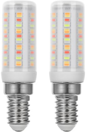 I-SHUNFA Lampadina LED WI-FI Smart E14 RGB, 4W, 400LM AC 230V, cambio colore con sincronizzazione musicale, 16 milioni di colori fai da te, multicolore dimmerabile, (2 pezzi* Bianco latte)