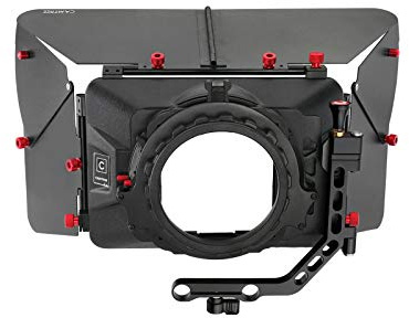 CAMTREE -MB-20 Swing Away Weitwinkel-Sonnenblende für Objektive mit einem Durchmesser von bis zu 105 mm mit Höhenverstellung, 15 Stangenhalterung, 10,2 x 10,2 cm Filterschale, ausziehbare