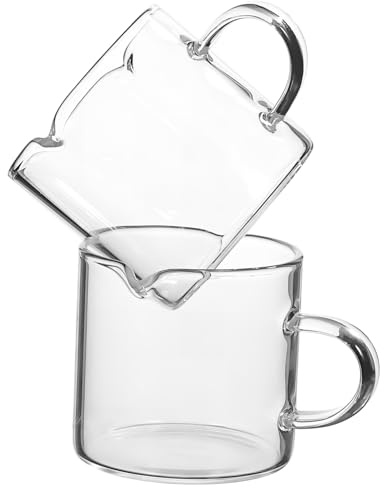 Hemobllo Tazas de Espresso de Vidrio Borosilicato Transparente 120 Ml Resistente al Calor para Café y Té 2 Unidades Diseñadas para Uso Diario en Hogar y Oficina