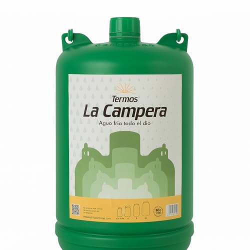 Termo Agua Fría La Campera 4,5 L. Botella Isotérmica Alta Capacidad Camping Exterior Playa Campo Resistente Portátil Tapón Hermético Aislante Bebidas Frías Reuniones Transporte Trabajo Familiar Verde