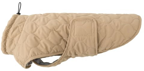 Wanderpfote Hundemantel – Steppjacke Hundejacke Stilvoll und Elegant – Hundemantel Wasserdicht – optimal für kleine und mittelgroße Hunde (Beige, M)