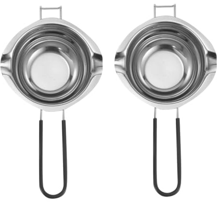 STOBAZA 2pcs Stainless Steel Melting Pot Butter Melting Pots for Cheese Kitchenware Stainless Steel Bowl for Chocolate Baking Supply