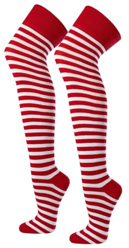 BF Souvenirer, sexiga overknees i ringellook, Legwamers – supermjuk – handkedja spets – Kpop fritid, cocktail, ledig, fest, disco outfit, festival, karneval, sportig, cosplay, manga anime (en storlek