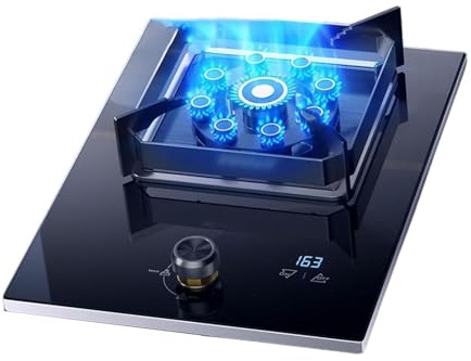 Cuisinière À Gaz Simple Brûleur 5,2 KW - Table De Cuisson Au Propane, Cuisinière En Verre Trempé, Installation Bureau Et Encastrée, Pour Camping-car, Barbecue(LPG)