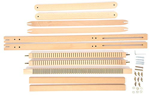 Adfaga Verstellbarer Webrahmen aus Massivholz, DIY-Webmaschine, Handarbeits-Webset für Anfänger und Erwachsene, Webwerkzeug aus Holz, 70 x 50 cm, maximale Webbreite 43 cm
