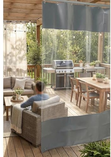Rideaux de séparation pour Aires de Lavage, Rideaux de Garage en Vinyle Industriel avec Panneau Transparent - Portes d'entrée résistantes aux intempéries pour Aires de Lavage, espaces extéri