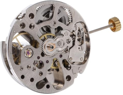 NIYANGLE Movimiento de Reloj Automático de Metal Diseño Esqueleto Plateado para Reparación y Mejora de Relojes Precisión y Elegancia Visual