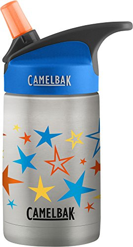 CAMELBAK Eddy Kids Bouteille isotherme en acier inoxydable Motif étoiles rétro Blanc/naturel 350 ml