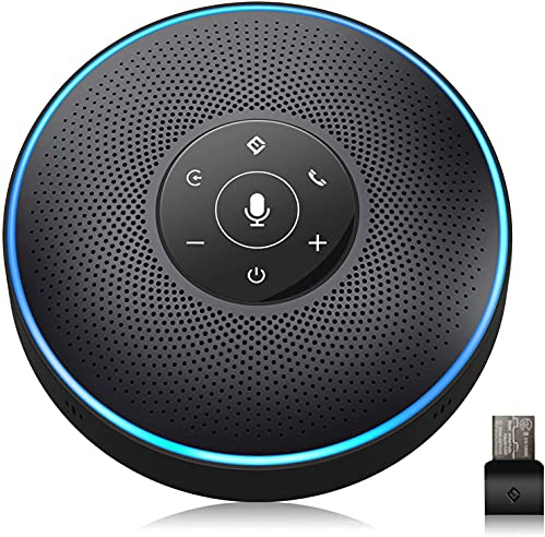 EMEET Altoparlante per conferenze Bluetooth - Sistema vivavoce USB per 5-10 persone, vivavoce con 4 microfoni AI, riconoscimento vocale a 360º, microfono per conferenze con dongle