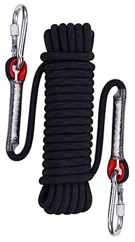 Aoneky Outdoor 10mm 200ft Static Utility Rope, Heavy Duty Polyester Rope for Pulling, Rigging, Tree Work & Hunting, Gym Fitness, 2000LB Tensile Strength, Black