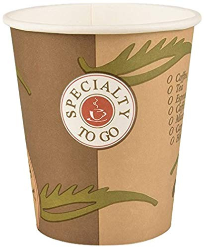 Papstar Hartpapierbecher/PapierbecherTo go, (200 Stück), 0.2 l, stabil, beschichtete Pappe, ideal für unterwegs, optional ist ein Deckel erhältlich, für Heißgetränke (Kaffee, Tee, Glühwein) #14808