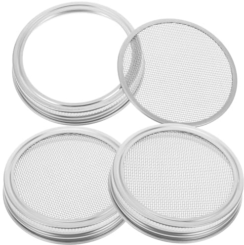 BESTonZON Edelstahl-Keimsiebe, 3 Stück, 86 mm | Runde Siebdeckel für passende Gläser, Sprossen und Küchenprojekte