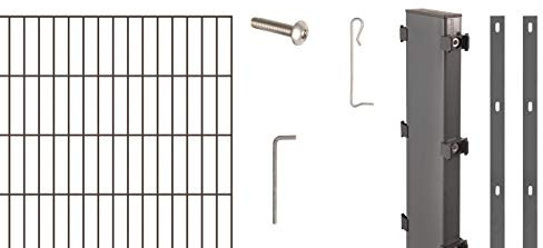Alberts 646295 Zaungabionen Step² | verschiedene Längen und Höhen | zum Aufschrauben | anthrazit | Mattenbreite 200 cm | Höhe 100 cm