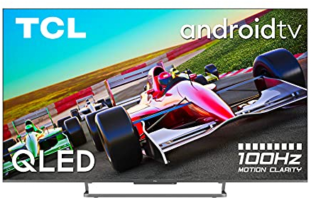 TCL 55C727 4K QLED Gaming Fernseher 55 Zoll Smart TV (Quantom Dot, 100% Farbvolumen, 100Hz MEMC, Android 11, HDMI 2.1, Game Master Pro, Dolby Vision IQ & Atmos, ONKYO, Google Duo, Alexa) [2021]