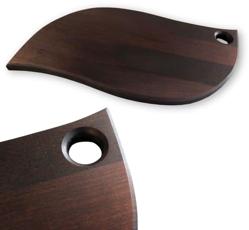 holz4home® Geschwungenes Schneidebrett Massivholz dunkle Birke I 18x2x39 cm I Handgearbeitet robust schnittfest und antibakteriell I Stilvolles Küchenbrett aus Birke Hackbrett