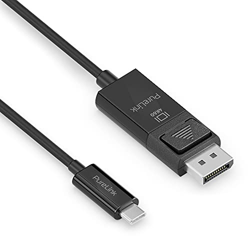 PureLink USB-C auf DisplayPort Kabel, 4K Ultra HD 60Hz, 1,5m | Zur Audio- und Videoübertragung zwischen USB-C Quelle und DisplayPort-Anzeigegerät, schwarz, für PC, TV und Projektor