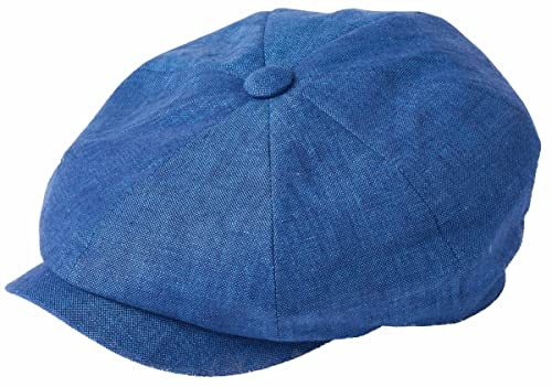 Failsworth Millinery Irish Linen Alfie Cap in Marine, Size: Large (59cm)