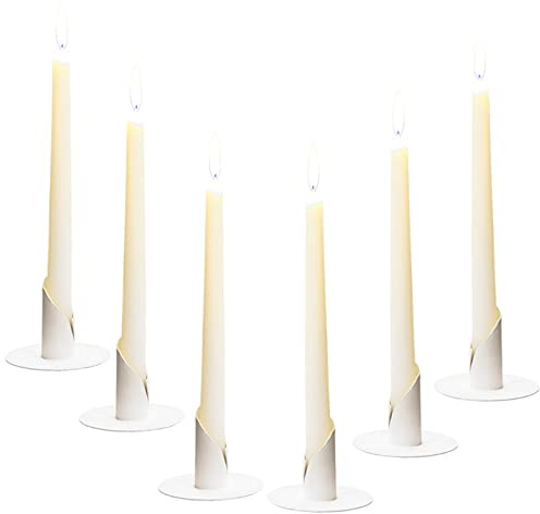 6 Stück Kerzenständer, 2,5cm Weiß Kerzenständer, Candlelight Dinner Kerzenhalter, für Wohn, Esszimmer und Schlafzimmerdekoration Kamindekoration