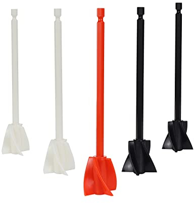 CHRI Mixer Aufsatz Bohrmaschine für Harz 5STK, Epoxymischer Rührstab Bohrmaschine Quirl Rührer Wendelrührer Farbrührer Farbmischer Farbquirl zum Mischen von Epoxidharz Malen Keramikglasur