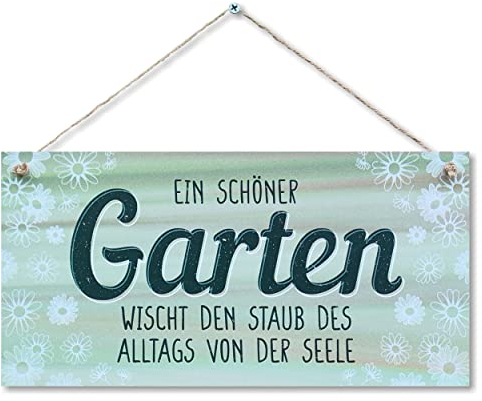 CARISPIBET Ein schöner Garten dekoratives Hausschild Hofschild Hausdeko für den Garten Hauswanddeko 15x30cm