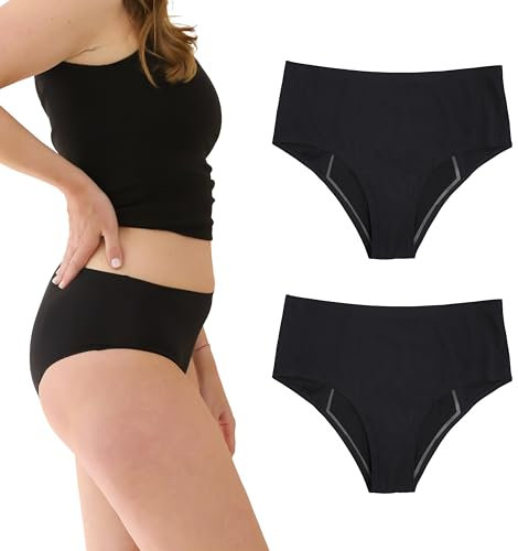 dais Periodenunterwäsche - High Waist - Für die Nacht 2er Set (Highwaist | M) • Waschbar & wiederverwendbar • Saugstarker Damen Slip mit Bio-Baumwolle