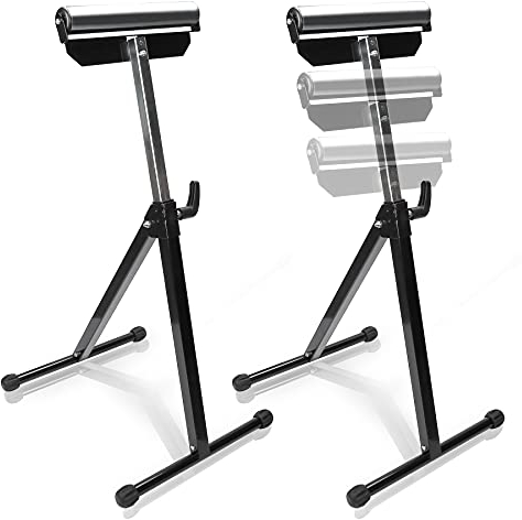Herrselsam 2x Rollenbock 68-108CM Höhenverstellbar Rollbock klappbar Rollenständer Klappbock mit Antirutschfüßen Stützbock bis 90 kg