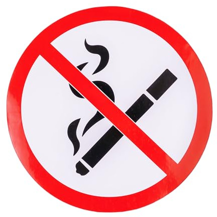 Aufkleber für Rauchen verboten, 12 Stück, Ø 5 cm Durchmesser, selbstklebende Folie, außenklebend, No Smoking Sticker, Verbotsschild Zigaretten, Verbotszeichen Rauchen nicht erlaubt, Zigarettenverbot