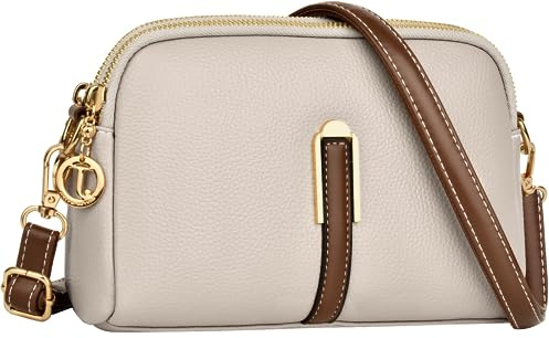 TEUEN Kleine Damen Handy Umhängetasche, Moderne Crossbody Bag aus Weichem Vegan Leder mit Mehreren Fächern und Abnehmbare Schultergurte für Dates, Shopping, Arbeit, Reisen | Moderne Crossbody Bag mit Mehreren Fächern und Abnehmbare Schultergurte für Dates, Shopping, Arbeit, Reisen