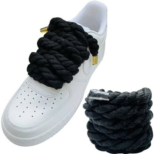 Lopau Cordones gruesos de cuerda para zapatos Air Force 1, no perfores, cordones gruesos jumbo para Dunk, Air Jordan, AF1