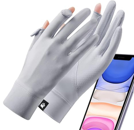 UV Schutz Handschuhe, Sommer Fahren Handschuhe, Bequem Unisex Fahrradhandschuhe Sonnenschutz Handschuhe, Anti UV Kühlung Atmungsaktiv Elastisch Sommerhandschuhe Für Outdoor
