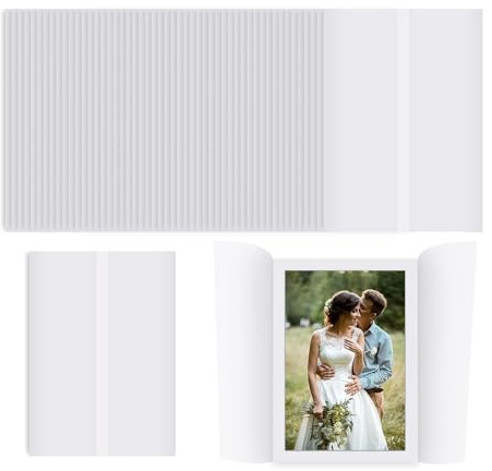 Niejgay 50 Blatt Vorgefaltete Pergamenthüllen für 5 X 7 Einladungen, Pergamentpapier für 5 X 7 Hochzeitseinladungen, Umschlageinlagen in, 18 x 13 cm