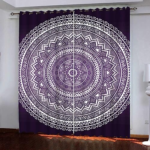 Vorhang Blickdicht Gardinen Mit Ösen - 2 Stücke 2 X 85 X 200 Cm Verdunklungsvorhänge 3D Lila Kreismuster Muster Thermovorhang Für Kinderzimmer Schlafzimmer Weihnachtsgardinen -4C3Z8K0D8C2R1I9F6Z8X0V7X