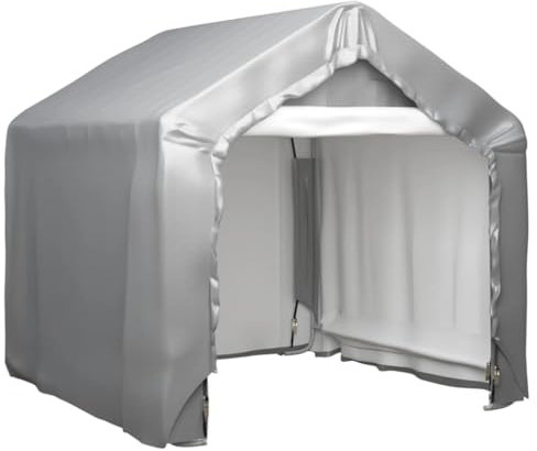 Willood Lagerzelt UV-beständig Industriezelt Zelthalle Weidezelt Zelt Zeltgarage Foliengarage Unterstand Lagerhalle Grau 180x180 cm Verzinkter Stahl