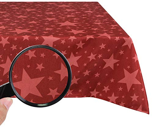 Valia Home Tischdecke mit Teflonbeschichtung für Innen- & Außenbereich Wasser- & Schmutzabweisend Dank verlässlichem Lotuseffekt - Weihnachten 130 x 180 cm