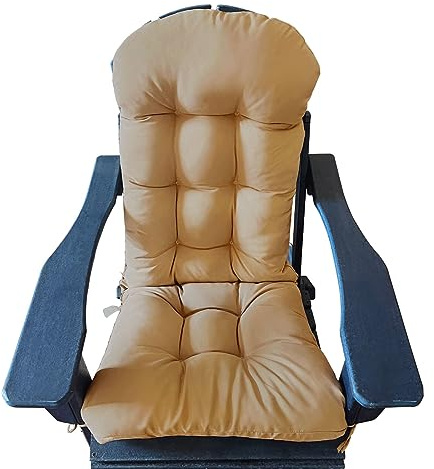 Cojín de Silla de Respaldo Alto para Interior Y Exterior Tejido de Poliéster Resistente A La Intemperie Al Agua Y A La Decoloración Cojín de Silla Adirondack Antideslizante