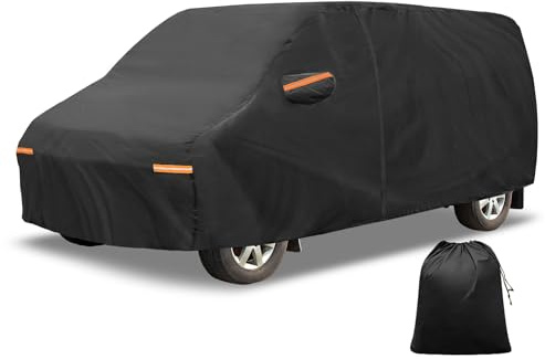 X AUTOHAUX Funda de Coche para Ford Transit Connect 210D-PU para Exteriores, Cubierta Completa para Todo Tipo de Clima, Impermeable, Resistente al Viento, protección contra el Sol, la Lluvia, la