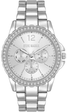 Steve Madden Frauen echtes kristallakentisches Armband Uhr