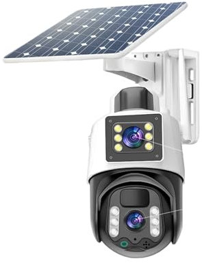 VEKELETE Telecamera IP PTZ CCTV 8MP 4K con Celle solari for Esterni, Scheda SIM 4G, Telecamera di Sicurezza CCTV, Batteria Interna(4G Camera 128GB)
