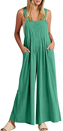 LZPCarra Latzhose Damen Sommer Lang Arbeitslatzhose Damen Pink Jumpsuit Sportlich Elegant Hosenanzug Mit Taschen Einteiler Locker Strampler Ärmellose Romper Einfarbig Playsuit Bequeme Sommeroverall