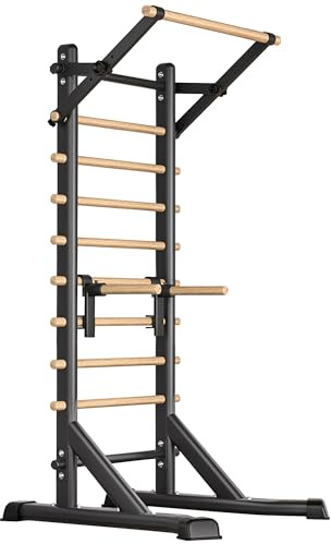 ZGFHNY Power Tower, Dip Station, Klimmzugstange Freistehend, Höhenverstellbar Kraftstation, Multifunktionale Trainingsgerät für Zuhause, 200 kg Tragkraft(Black)