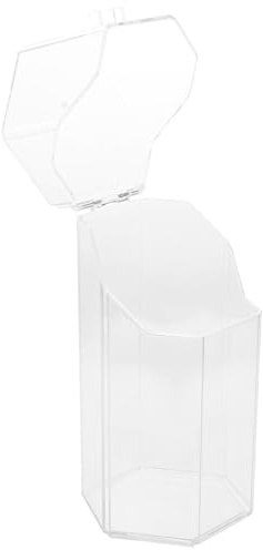 ULTECHNOVO Makeup Dustproof Clamshell Design with Lid Brush Acrylic Holder Hexagonal Large Capacity Storage for Office or Student Dormitory