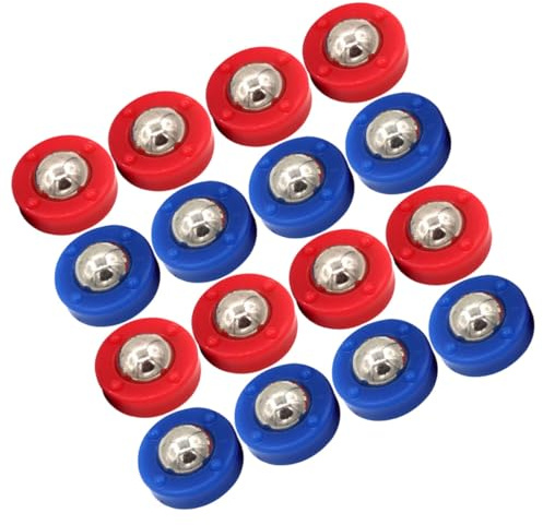 PRETYZOOM 32 Piezas Discos de Tejo Rodillo para Juego de Mesa Cuentas Rodantes Accesorios de Shuffleboard Infantil Mini Bolas de Curling de Mesa en Azul y Rojo para Entretenimiento y